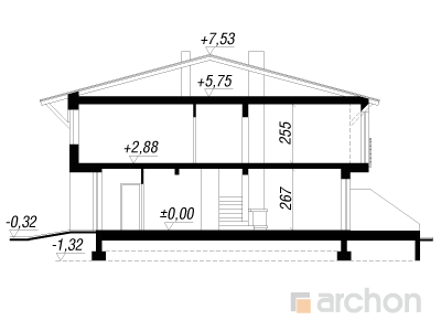 Archon+ Projekty domów - Dom pod cedrami 2  - 256