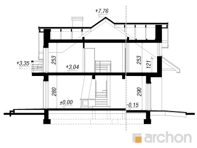 Archon+ Projekty domów - Dom w cyklamenach  - 256
