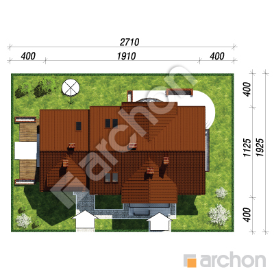 Archon+ Projekty domów - Pensjonat przy fontannie - sytuacja