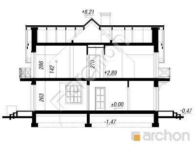 Archon+ Projekty domów - Pensjonat przy fontannie - 256