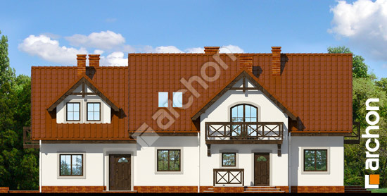 Archon+ Projekty domów - Pensjonat przy fontannie - elwacja frontowa