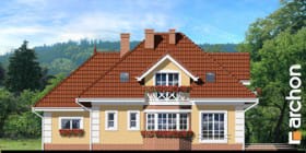 Archon+ Projekty domów - Dom w barwinkach - elewacja ogrodowa