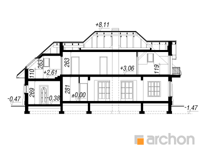 Archon+ Projekty domów - Dom w orlikach 3  - 256