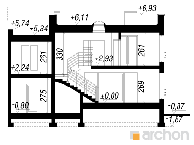 Archon+ Projekty domów - Dom w mircie 2 - 256