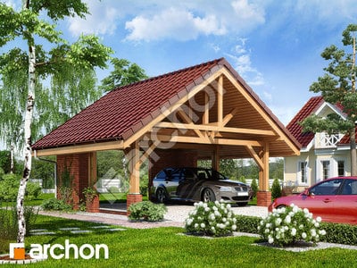 Archon+ Projekty domów - Wiata garażowa W1 - widok 1