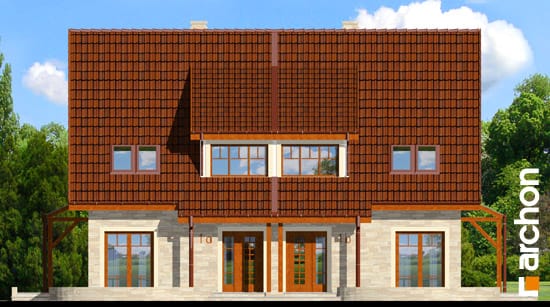 Archon+ Projekty domów - Dom w tataraku (B) - elwacja frontowa