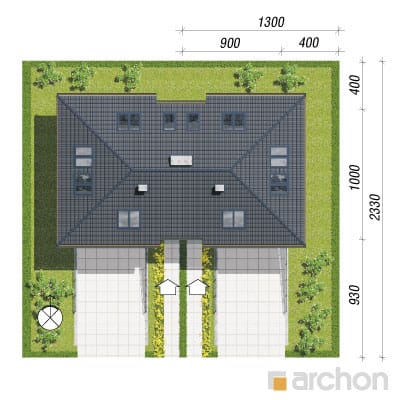 Archon+ Projekty domów - Dom w sagowcach (P) - sytuacja