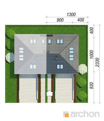 Archon+ Projekty domów - Dom w sagowcach 2 (P) - sytuacja