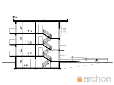 Archon+ Projekty domów - Dom nad bulwarem 6 - 256