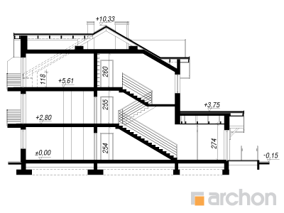 Archon+ Projekty domów - Dom nad bulwarem 3 (B) - 256