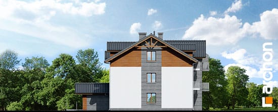 Archon+ Projekty domów - Dom nad bulwarem 3 (B) - elewacja boczna