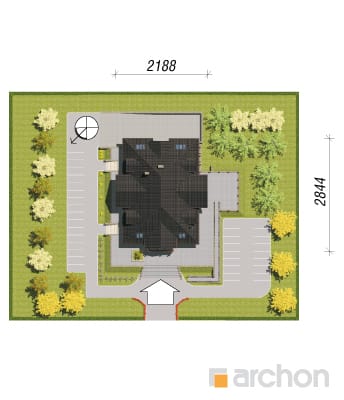 Archon+ Projekty domów - Dom weselny pod olchami- Projekt Pokazowy - sytuacja