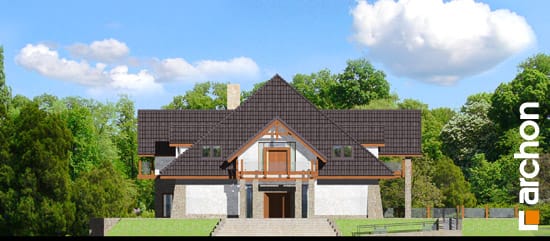 Archon+ Projekty domów - Dom weselny pod olchami- Projekt Pokazowy - elwacja frontowa
