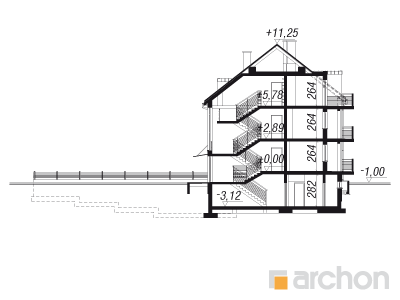 Archon+ Projekty domów - Dom przy promenadzie 3 (S)  - 256