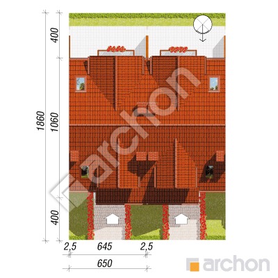 Archon+ Projekty domów - Dom w cyklamenach 2 (S) - sytuacja