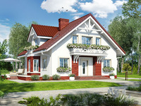 projekt domu - Dom w helikoniach (P) [ 176,2 m2 ] 
