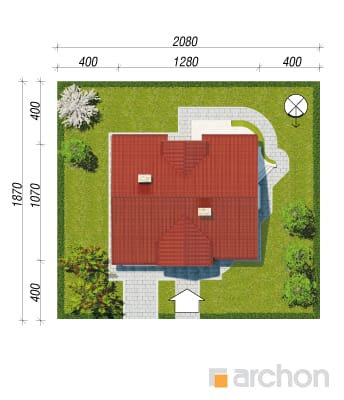 Archon+ Projekty domów - Dom w roszpunkach - sytuacja