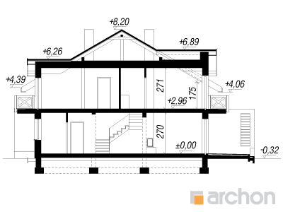 Archon+ Projekty domów - Dom w czernicach (B)  - 256