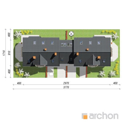 Archon+ Projekty domów - Dom w ananasach 2 (R2) - sytuacja