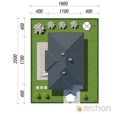 Archon+ Projekty domów - Dom w cyprysikach - sytuacja