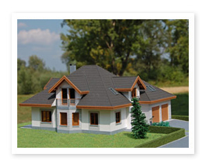 Projekty domów - Makieta Dom w firletkach G2